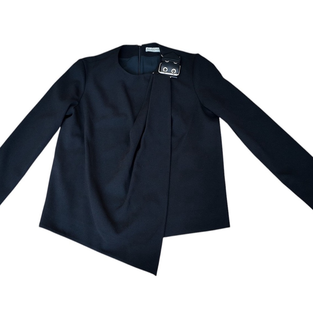 BALENCIAGA Asymmetric Satin Evening Jacket